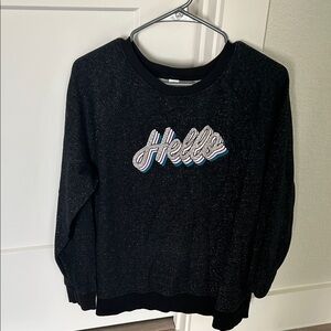 Old Navy - Black Glitter 'Hello' Sweatshirt